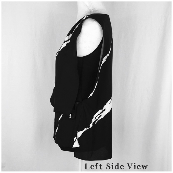 Kenneth Cole New York Draped Chiffon Blouson Top - Picture 3 of 6